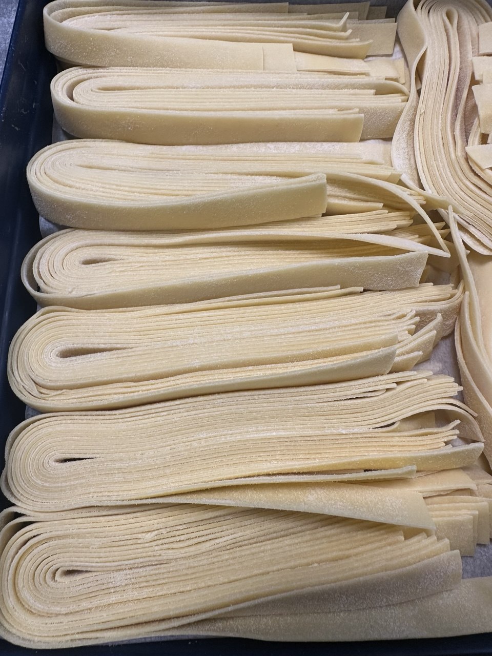 Fresh tagliatelle sheets